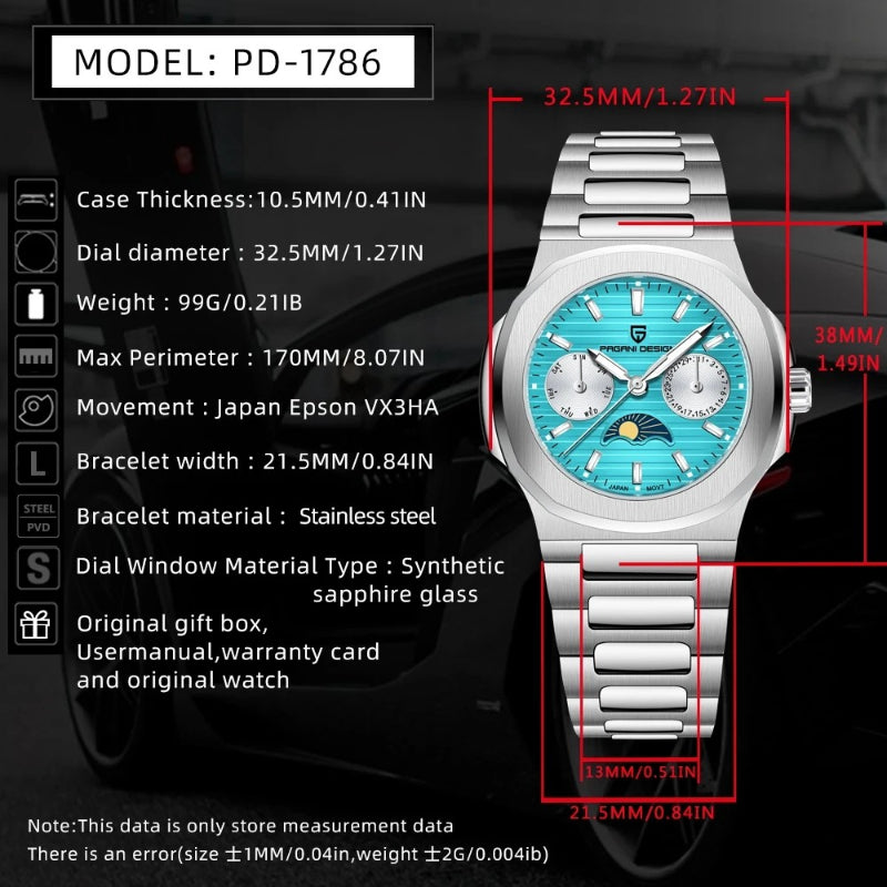 Luminous Sporty Moon watch