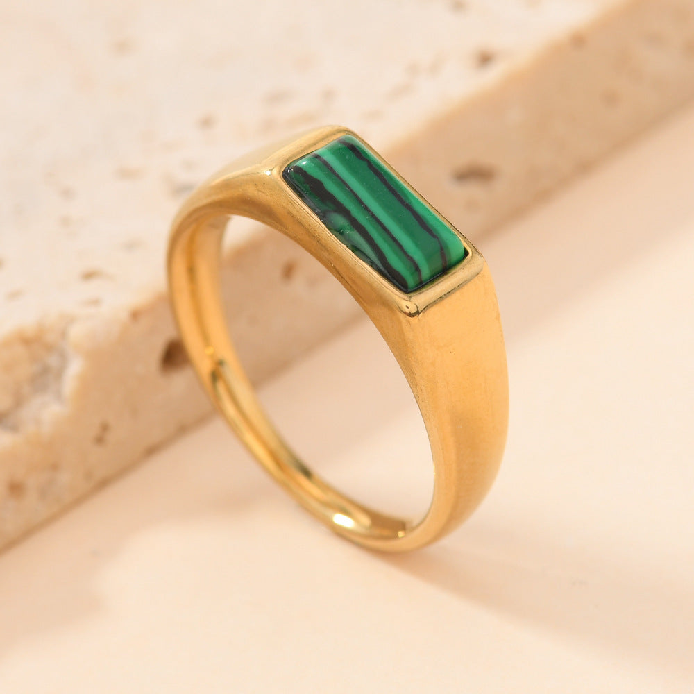 Rectangular Natural Stone Ring